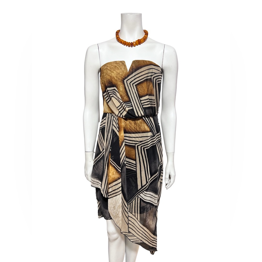 NWT Strapless Abstract Tribal Print Dress